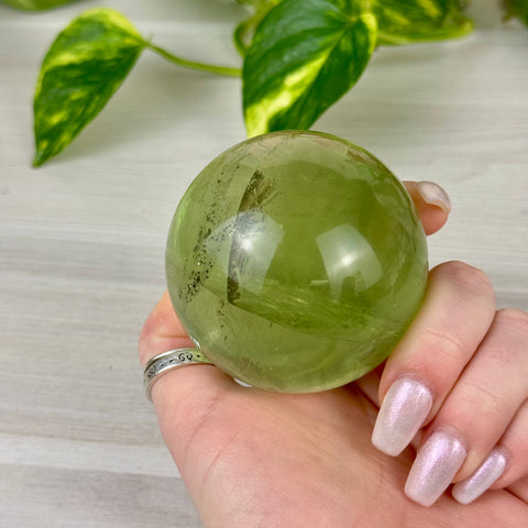 Green Apple Fluorite Sphere