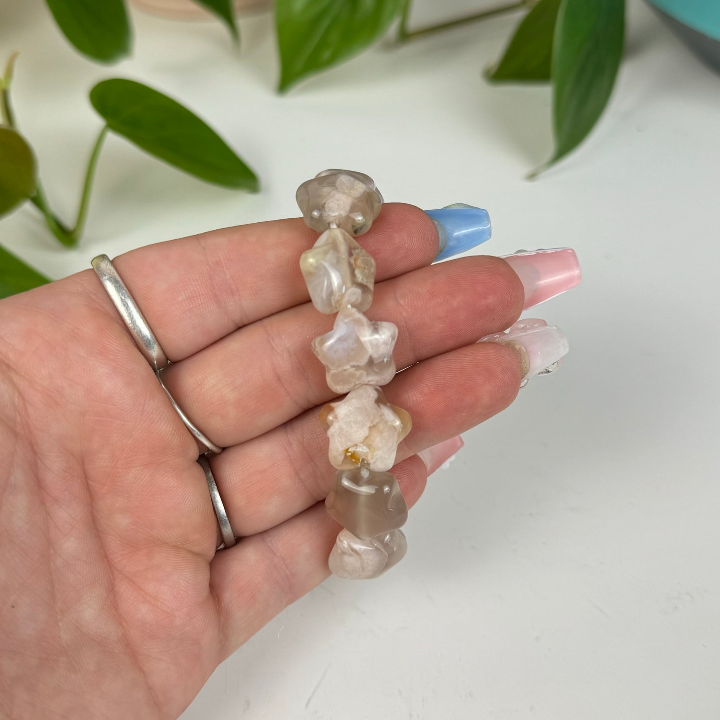 Flower Agate Star Bracelet