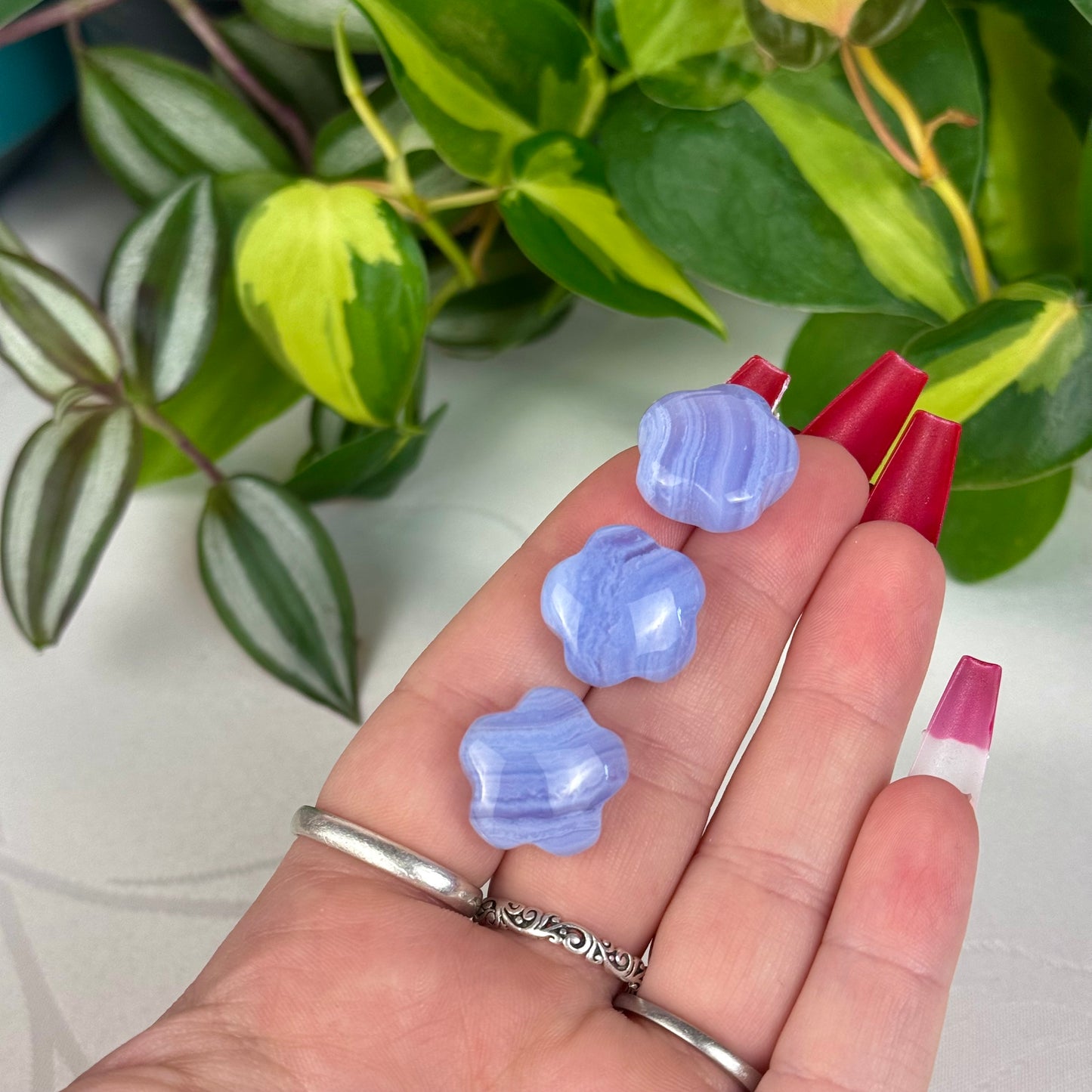 Mini Blue Lace Agate Puffy Star