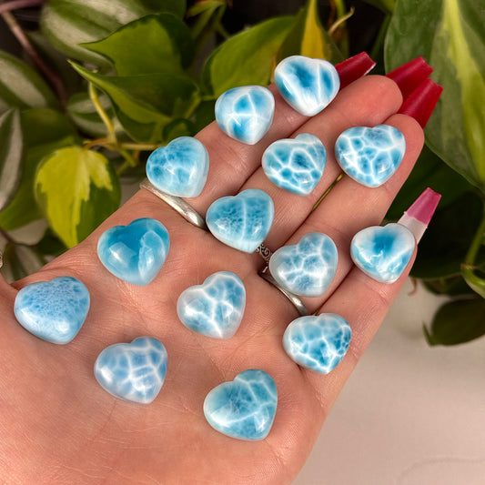 Mini Hand-Carved Larimar Love Heart