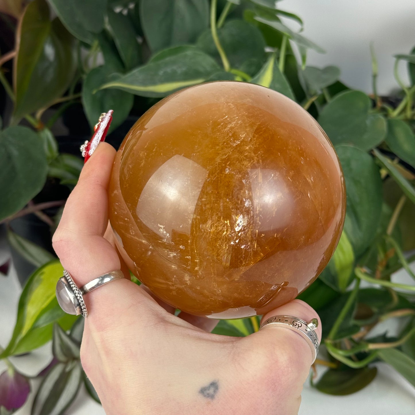 Honey Calcite Sphere