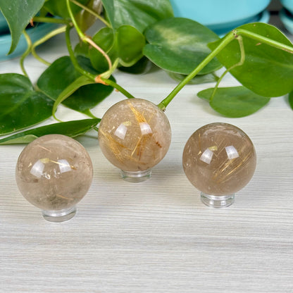 Golden Rutilated Quartz Sphere