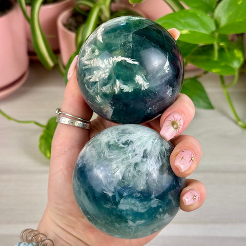 Feather Fluorite Sphere