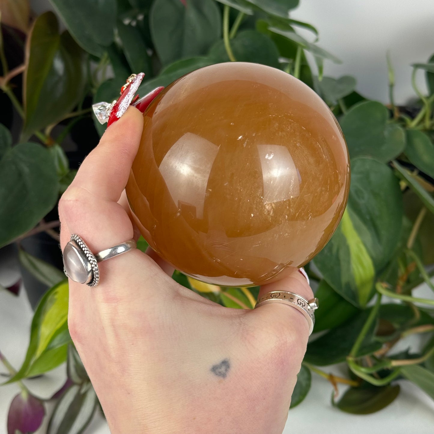 Honey Calcite Sphere