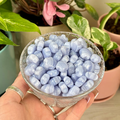 Mini Blue Lace Agate Puffy Star