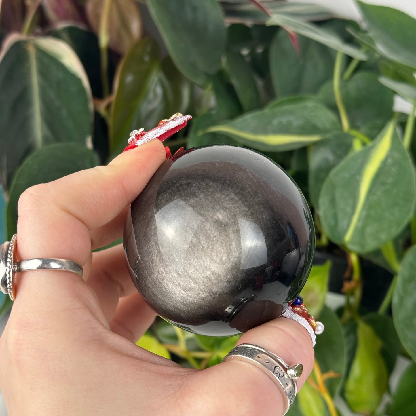 Silver Sheen Obsidian Sphere