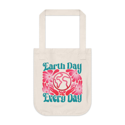 "Earth Day Every Day" Organic Canvas Tote Bag