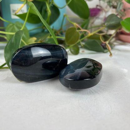 Blue Tiger's Eye Palm Stone