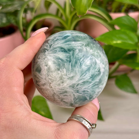 Feather Fluorite Sphere