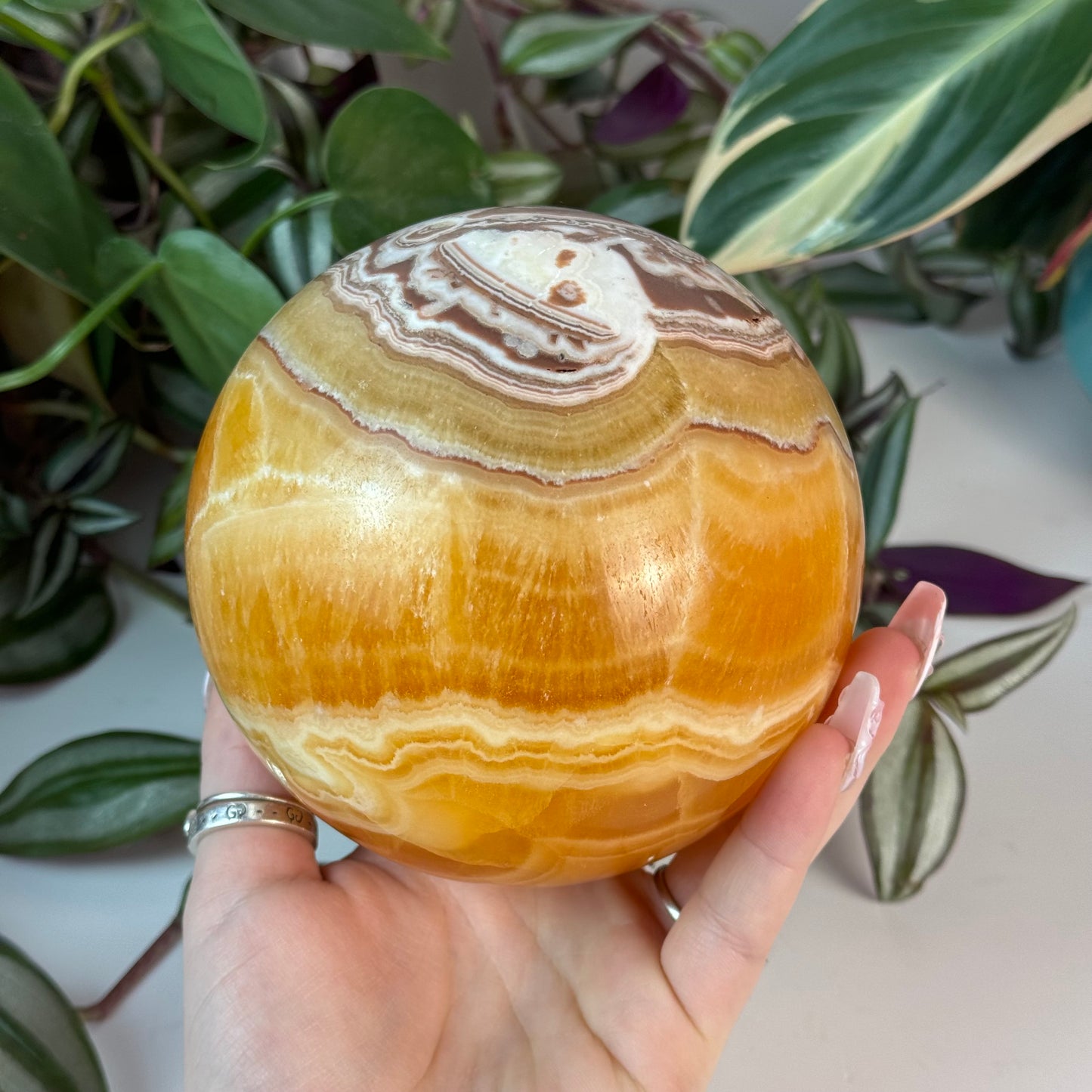 Gorgeous XL Orange Calcite Sphere