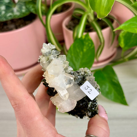 Black Epidote & Chlorite Quartz Specimen (Forest Quartz)
