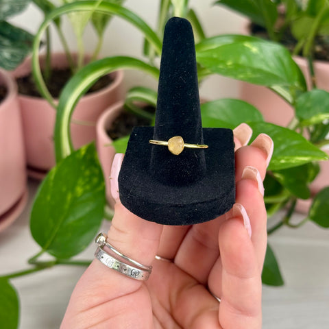 Gold Vermeil Stackable Libyan Desert Glass Ring