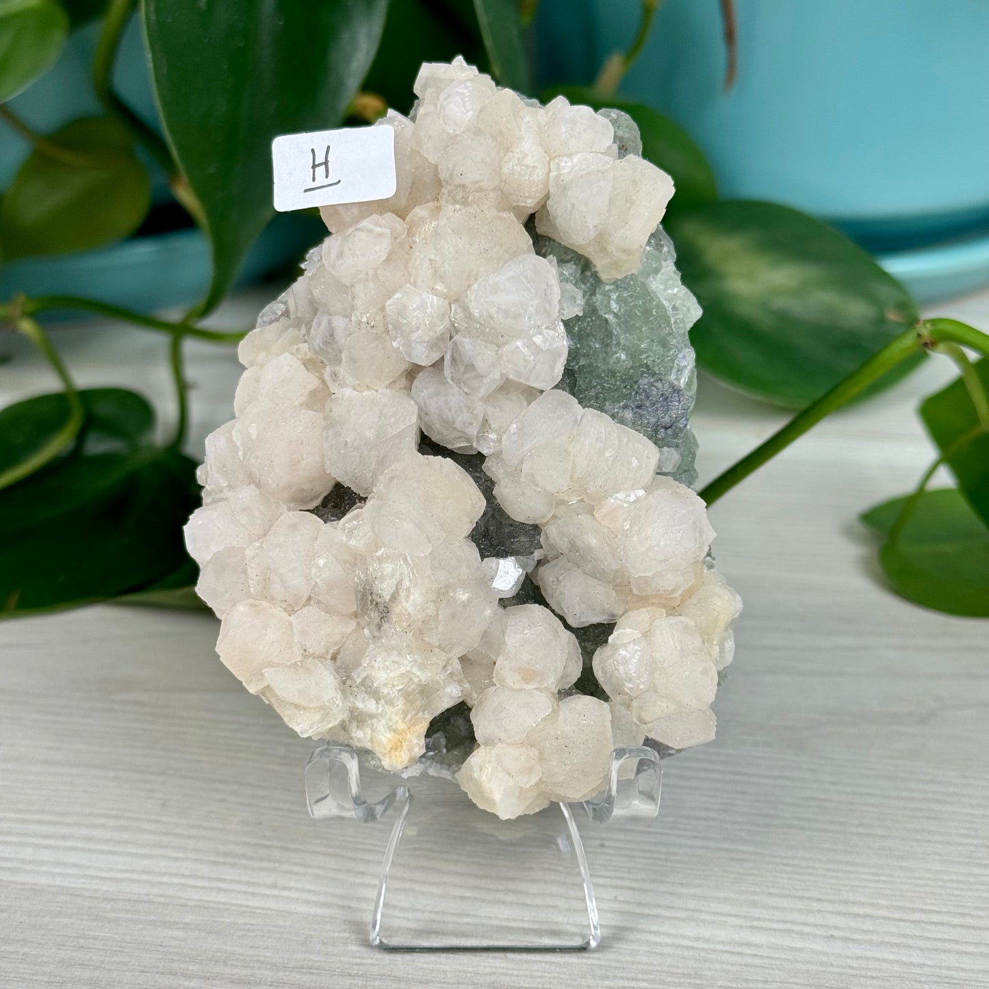 Pink Mangano Calcite and Pyrite on Green Fluorite
