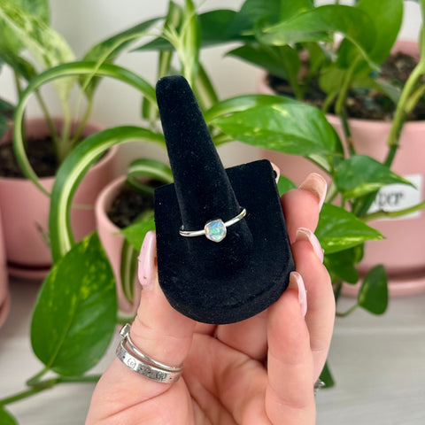 Sterling Silver Stackable Ethiopian Opal Ring