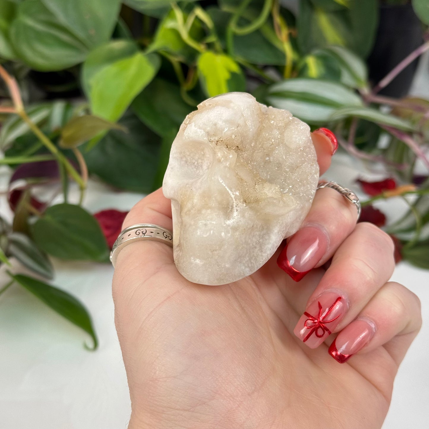 Flower Agate Skull