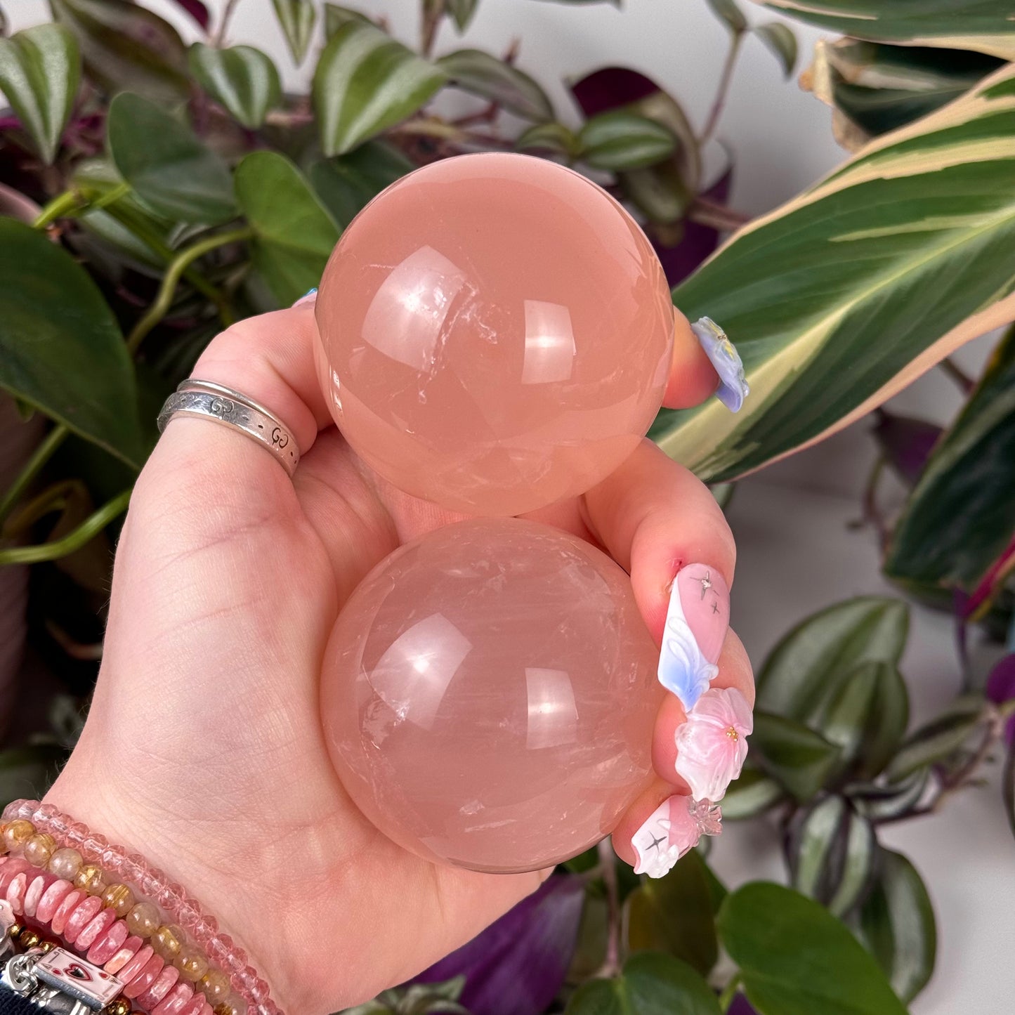 Peach Rose Quartz Sphere