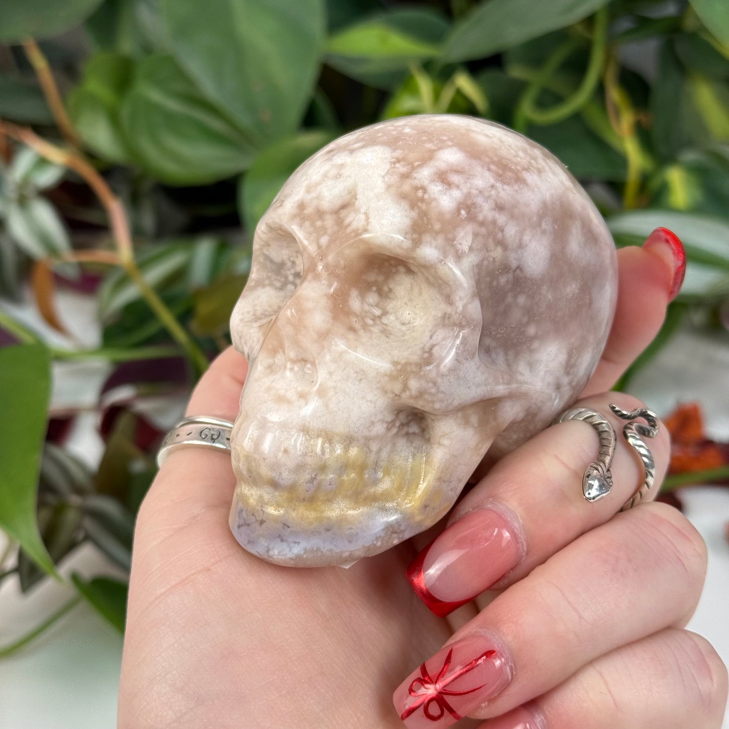 Flower Agate Skull