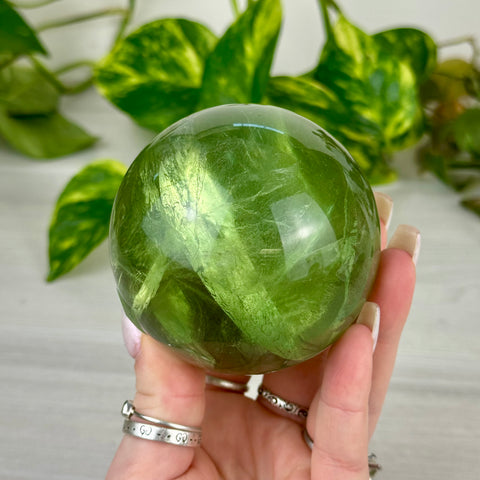 Green Apple Fluorite Sphere