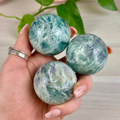 Feather Fluorite Sphere