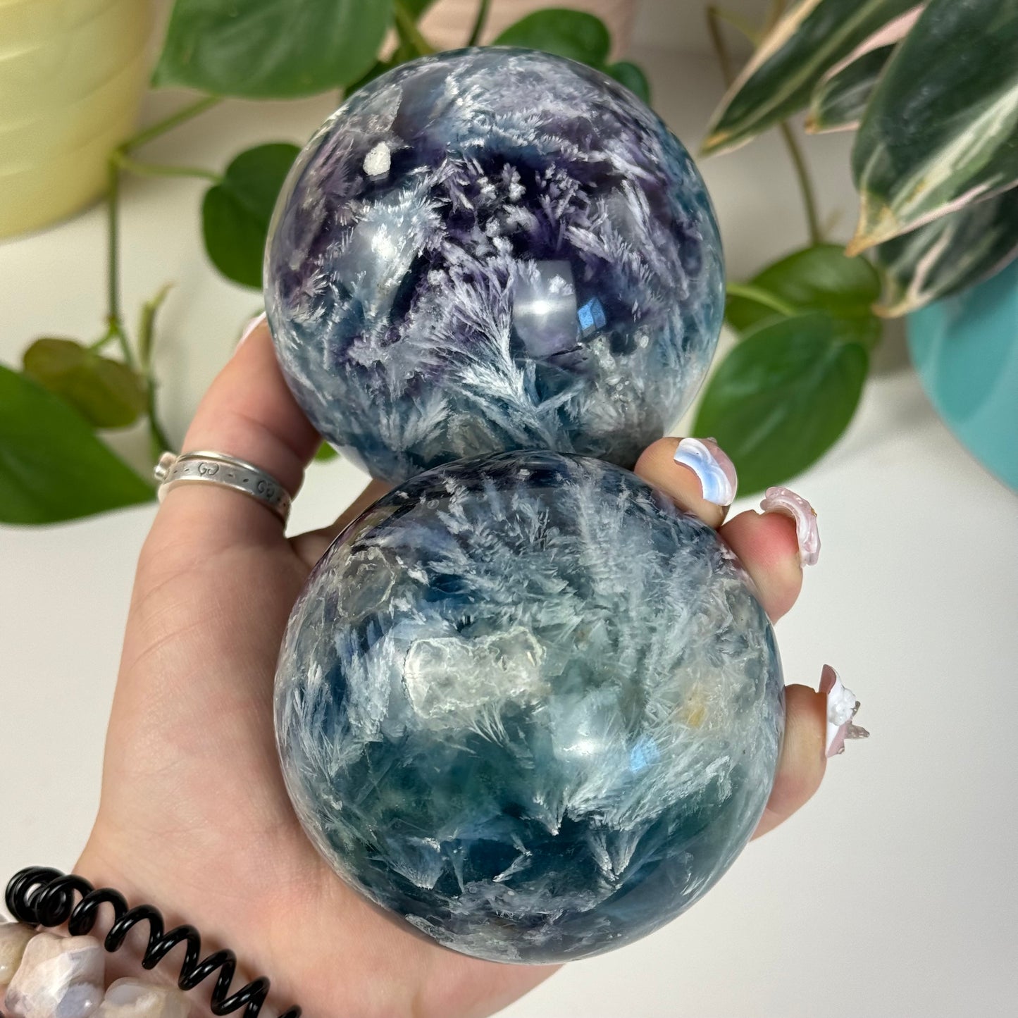 Feather Fluorite Sphere