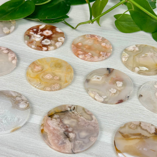 Flower Agate Poker Chip