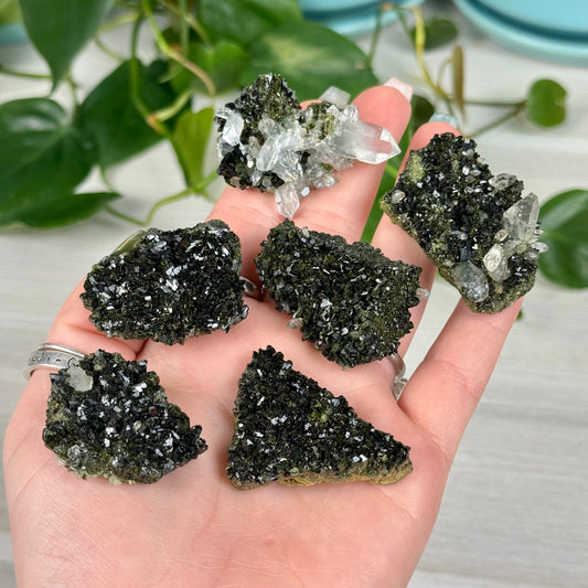 Glossy Black Epidote (Forest Quartz)