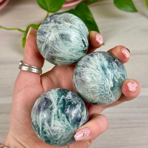 Feather Fluorite Sphere