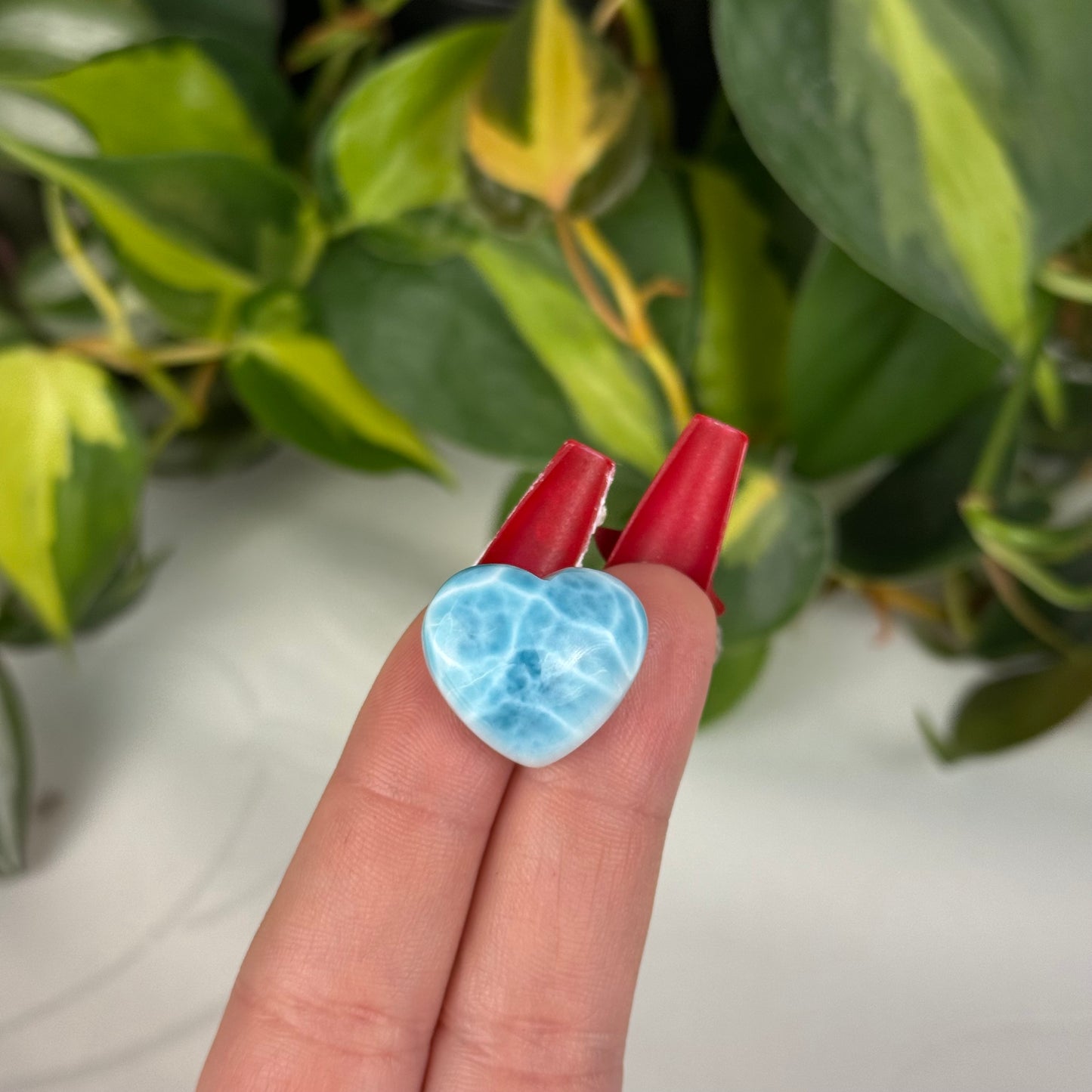 Mini Hand-Carved Larimar Love Heart