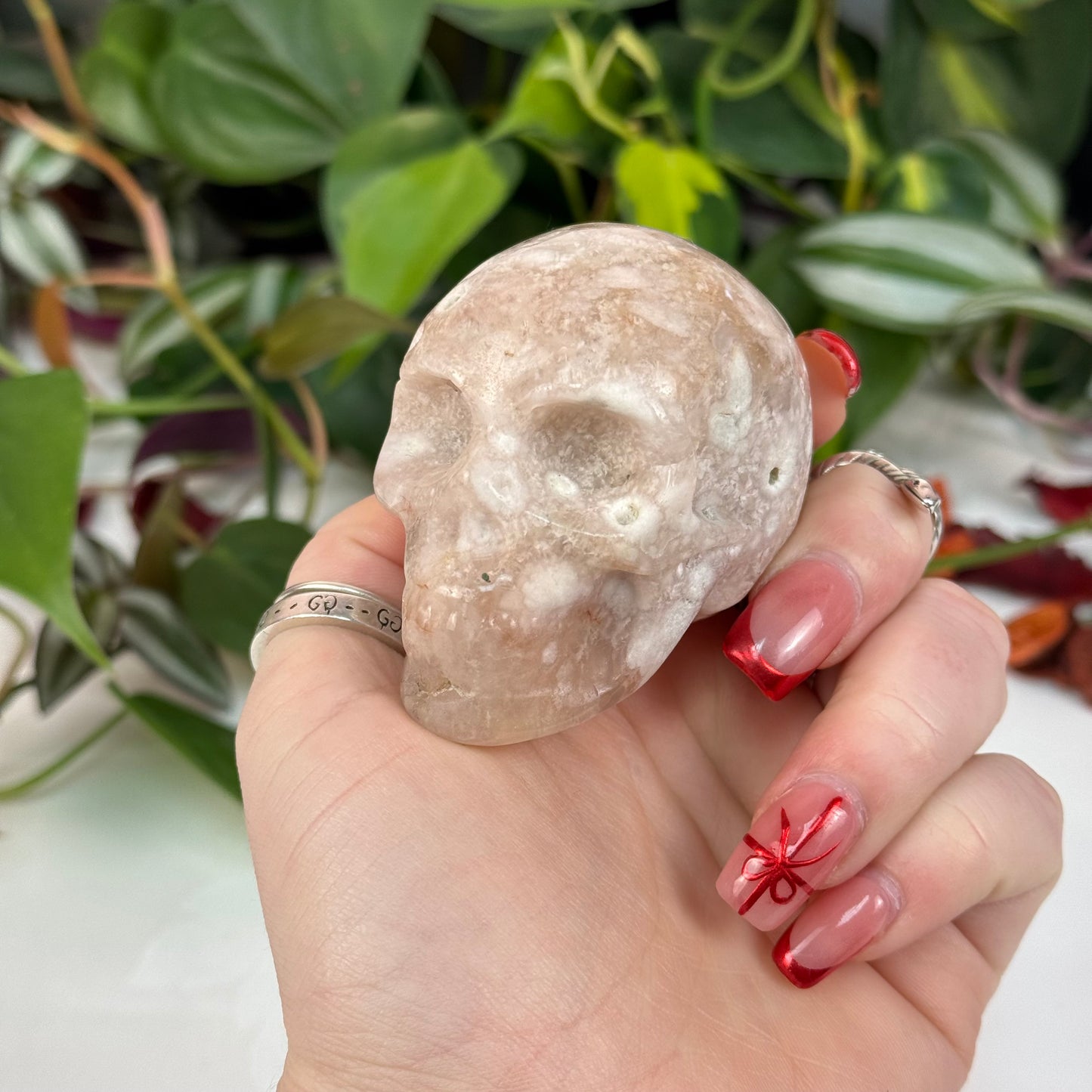 Flower Agate Skull