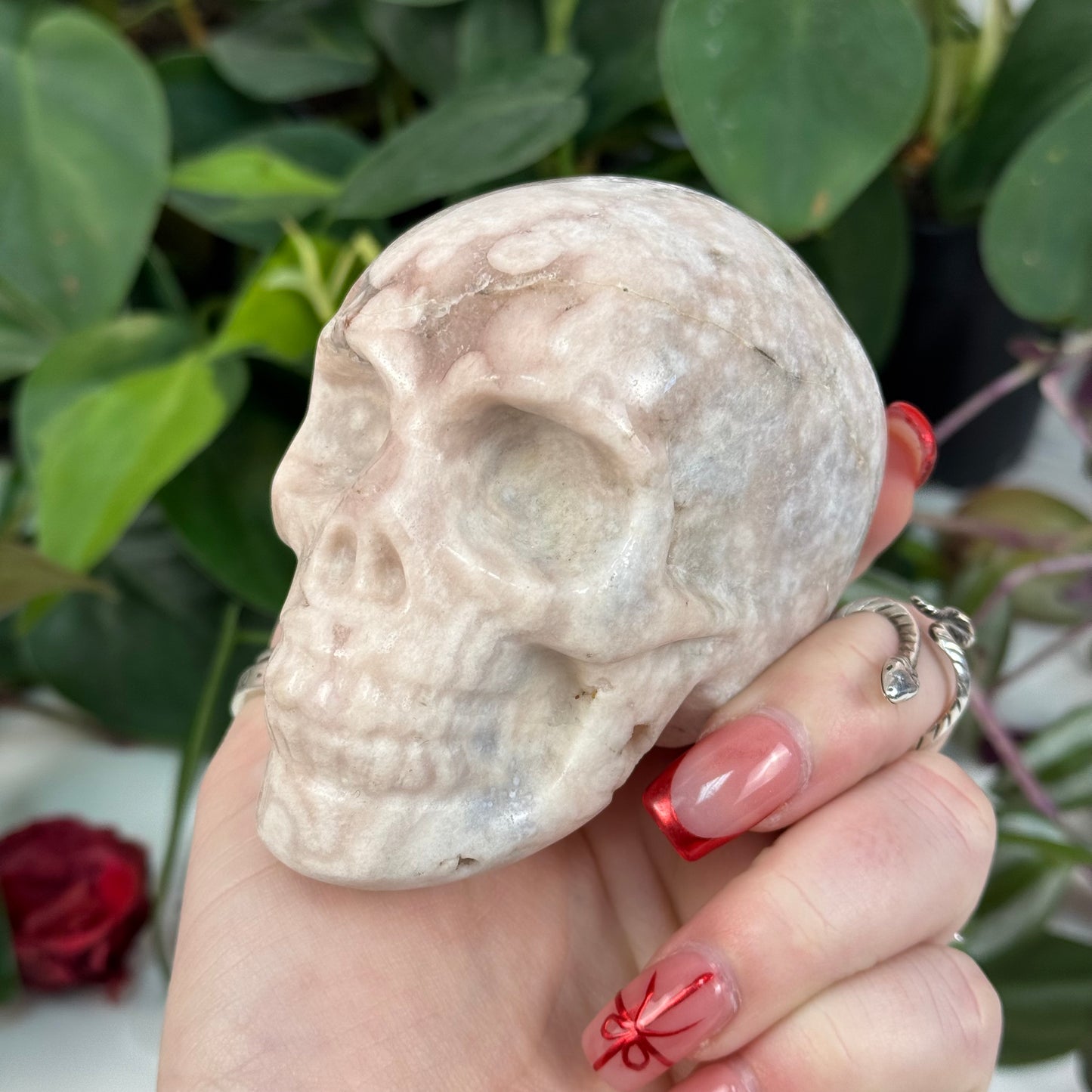 Flower Agate Skull