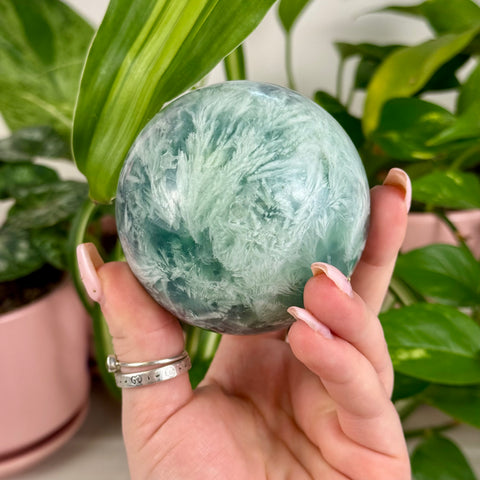 Feather Fluorite Sphere