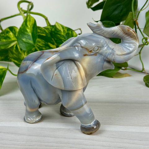 Statement Druzy Agate Elephant - Dahlia