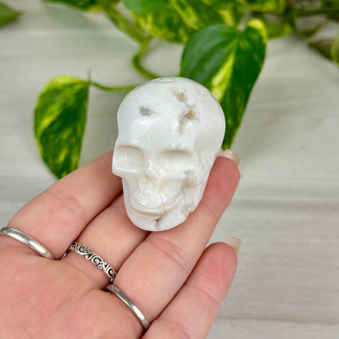 Mini Snow Agate Skull