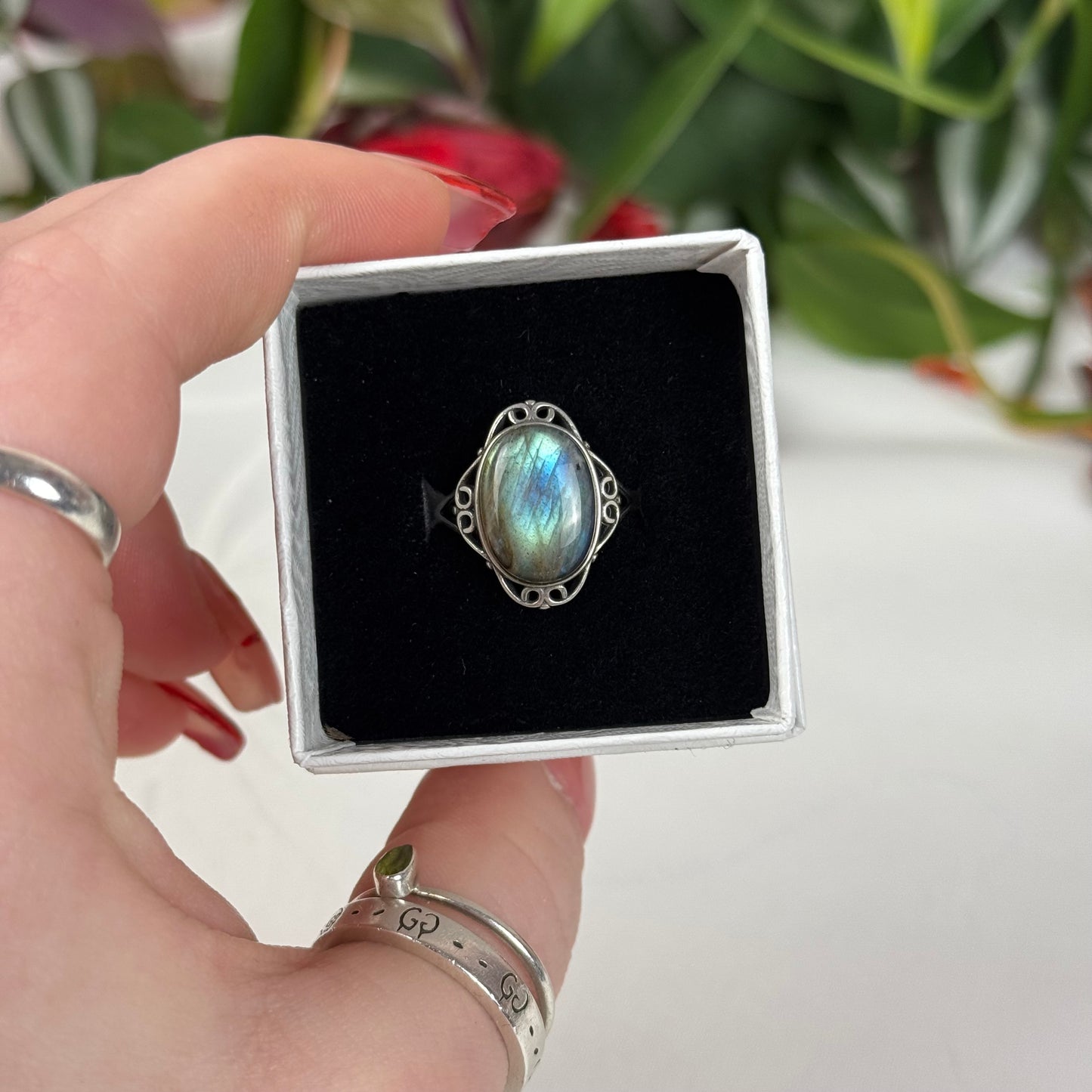 Adjustable Labradorite Ring