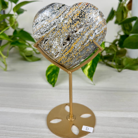 Ocean Jasper Heart (W/ Custom Stand)