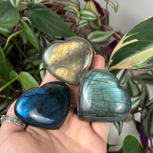 Puffy Labradorite Heart