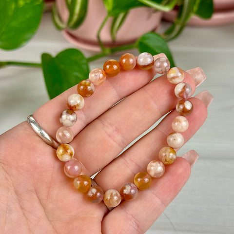 Cherry Blossom Agate Bracelet