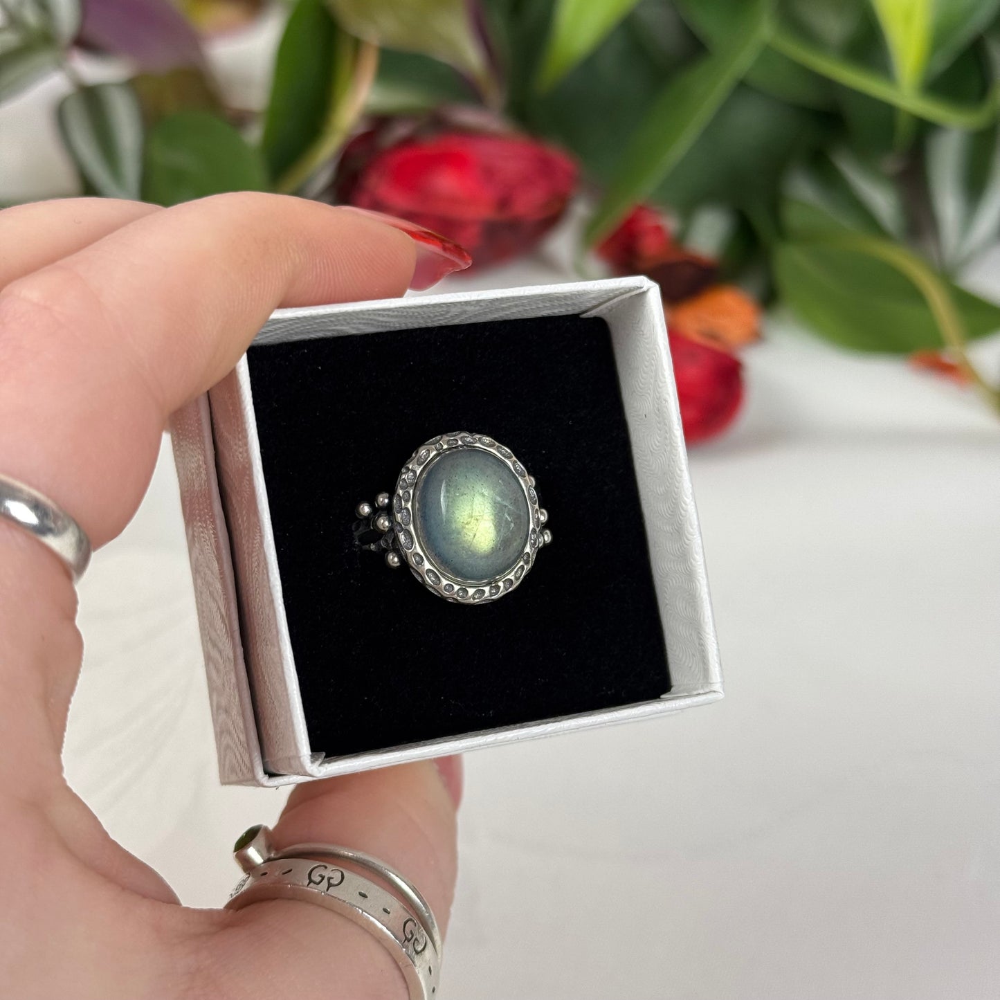 Adjustable Labradorite Ring