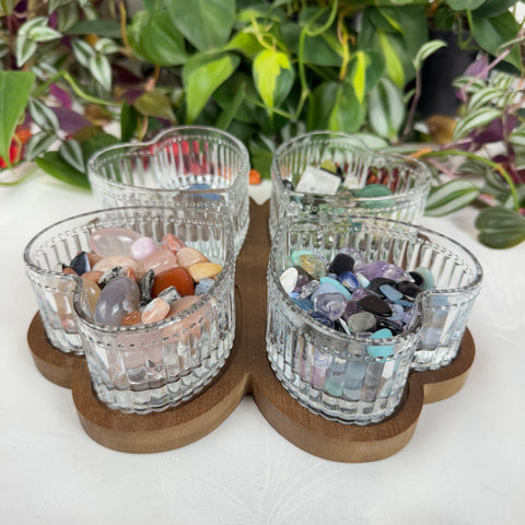 Glass Heart Bowl Set