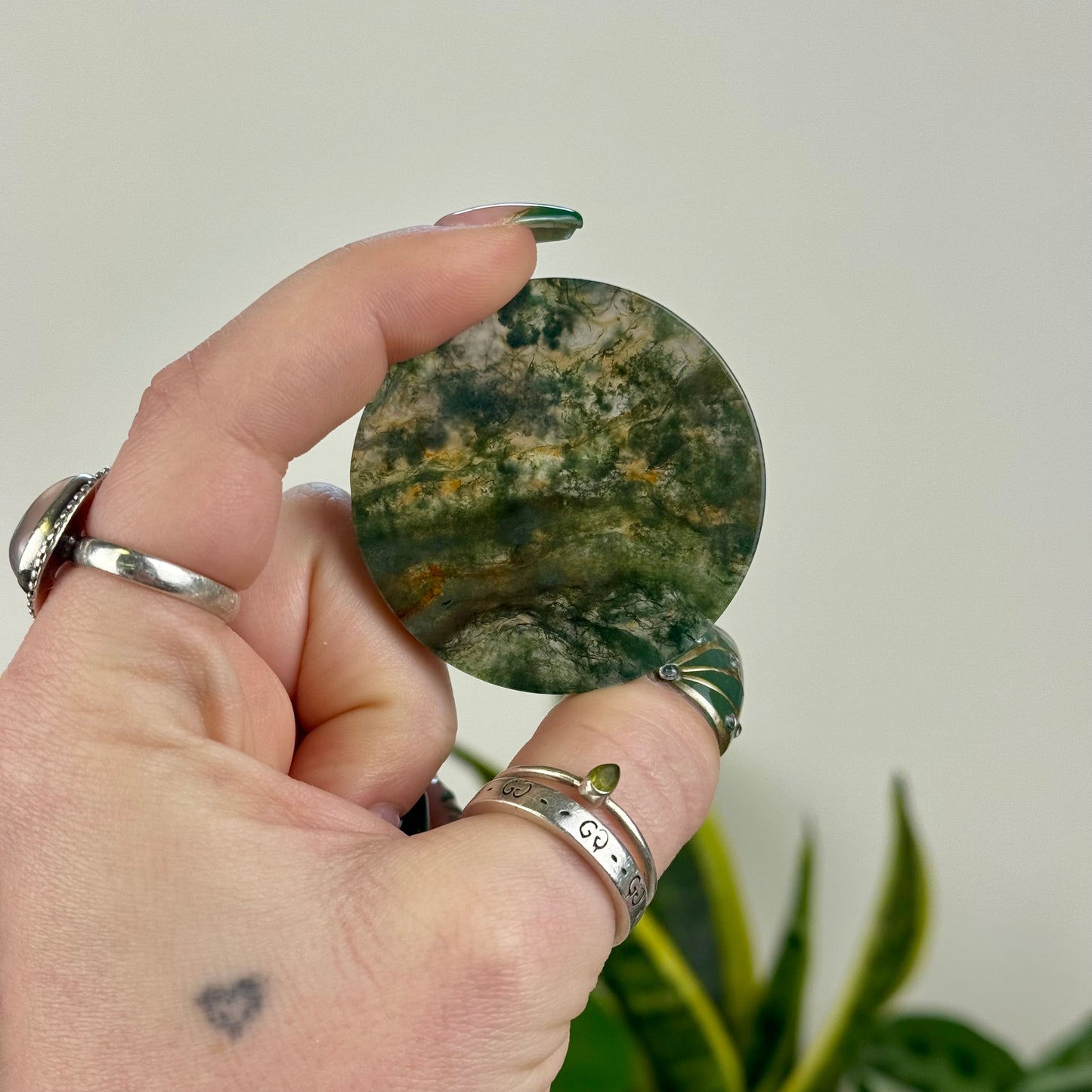 Moss Agate Poker Chip