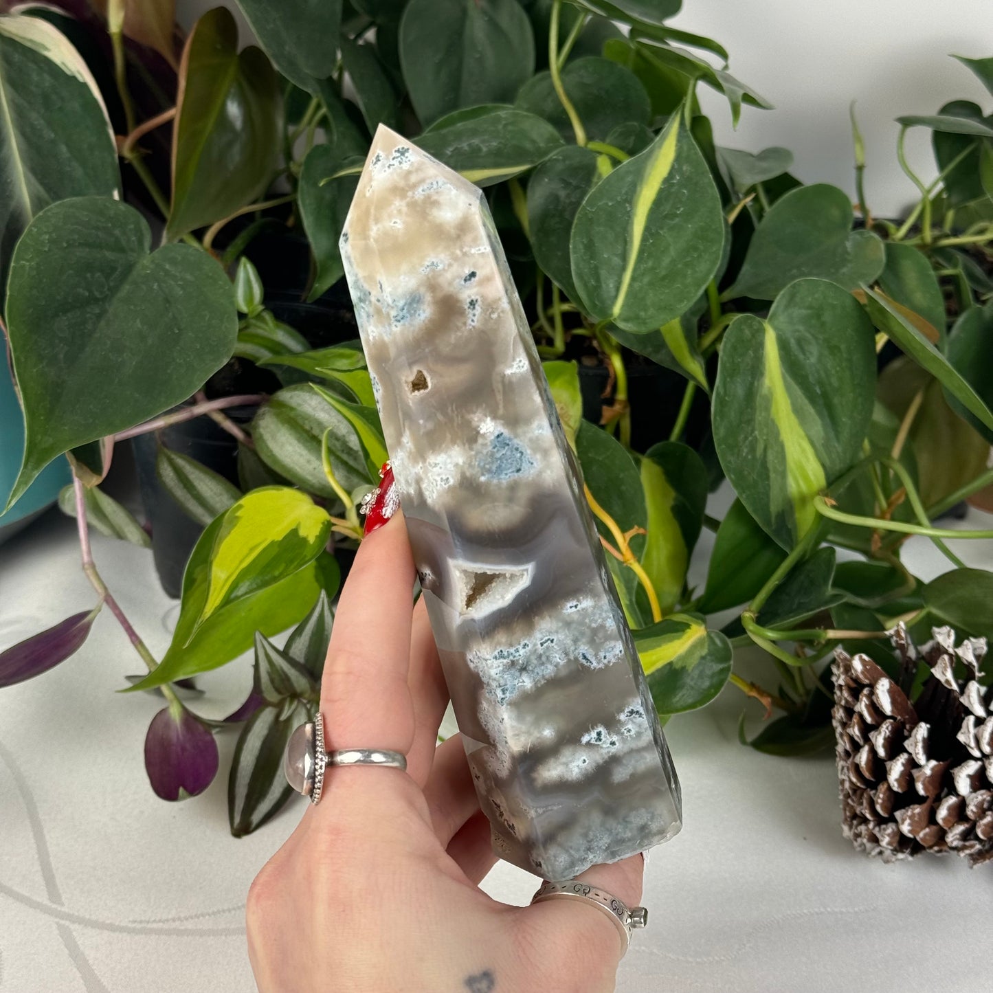 XL Moss Agate Tower