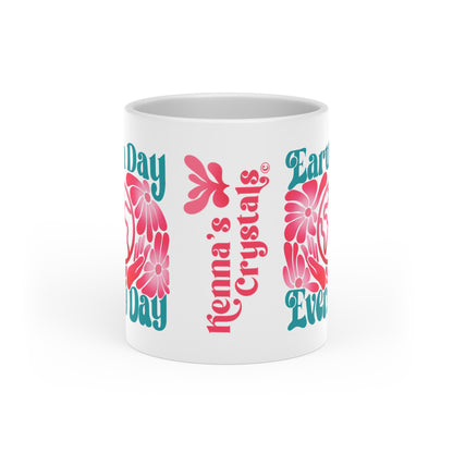 "Earth Day Every Day" Heart-Shaped Mug, 11oz