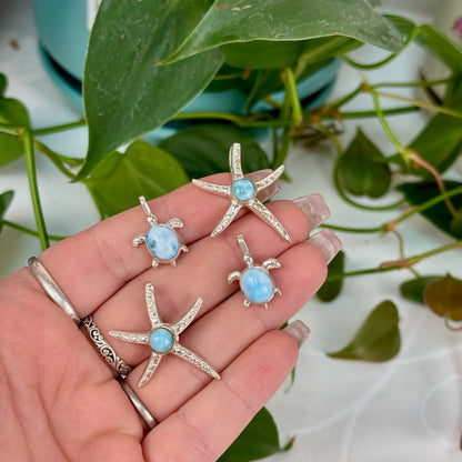 Larimar In Sterling Silver Pendant