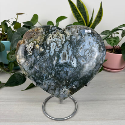 XL Moss Agate Love Heart