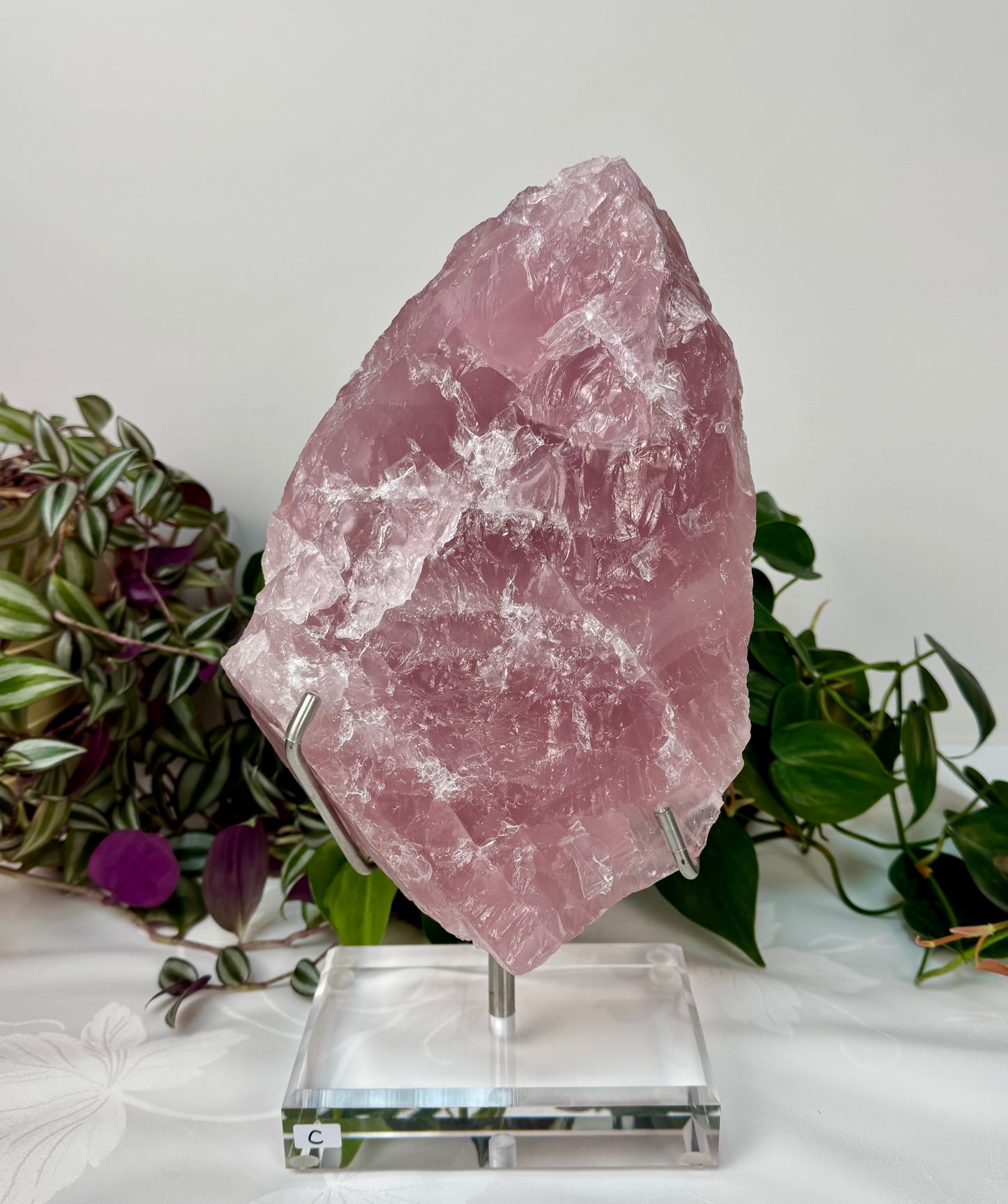 Lavender Rose Quartz Statement Piece - C