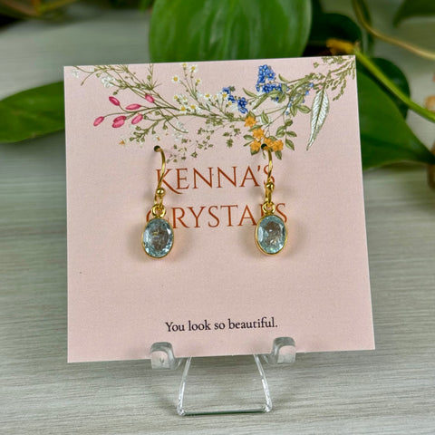 Gold Vermeil Aquamarine Dangle Earrings