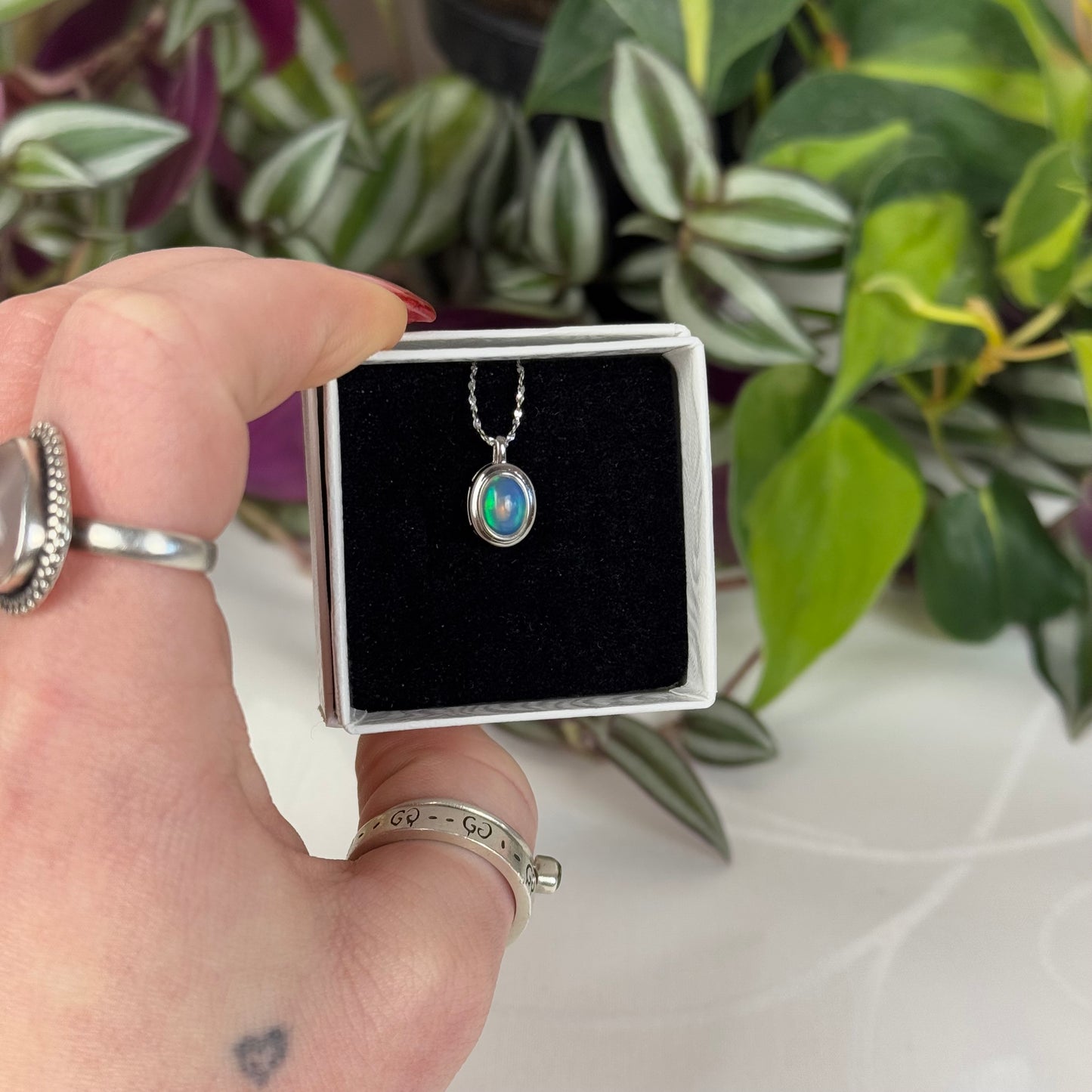 Ethiopian Opal Pendant (W/ Sterling Silver Chain)