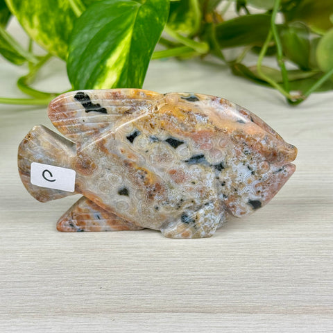 Ocean Jasper Fish Carving - C