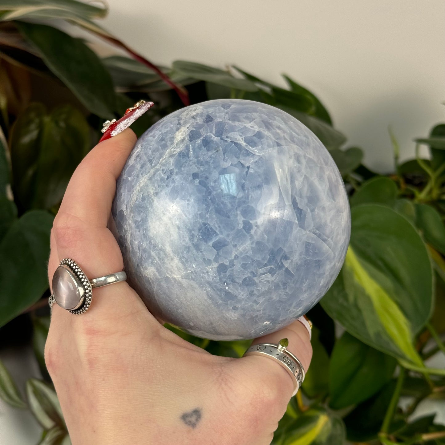 Icy Blue Calcite Sphere