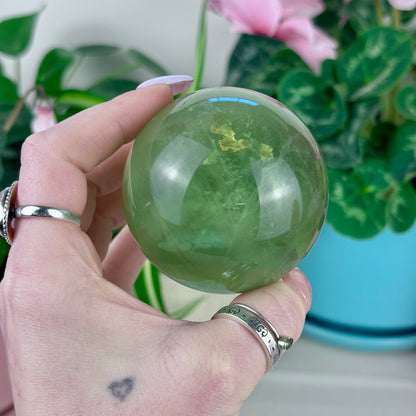 Green Grape Fluorite Sphere